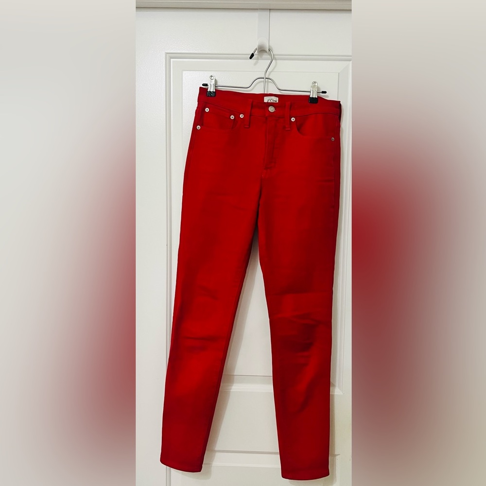 J.Crew 27 T RED high rise toothpick jeans
